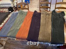 Vtg Lot Of 6 LL Bean Pants Mens Size 45 & 36x34x33 Corduroy Relaxed Straight USA