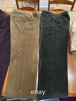 Vtg Lot Of 6 LL Bean Pants Mens Size 45 & 36x34x33 Corduroy Relaxed Straight USA