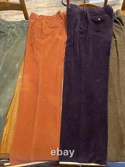 Vtg Lot Of 6 LL Bean Pants Mens Size 45 & 36x34x33 Corduroy Relaxed Straight USA