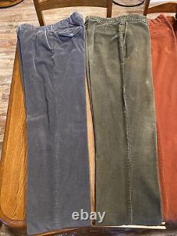 Vtg Lot Of 6 LL Bean Pants Mens Size 45 & 36x34x33 Corduroy Relaxed Straight USA