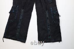 Vtg Y2K Streetwear Mens M Faded Baggy Super Wide Leg Skater Cargo Pants Black