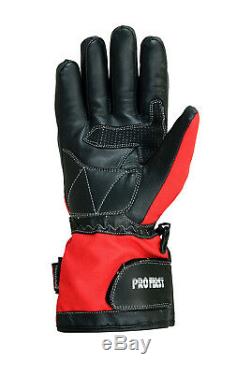 Waterproof Motorcycle Motorbike Suit Cordura Jacket Trouser Gloves Boots Red Set