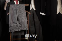 Wedding Masonic Trousers Stripe Royal Ascot Black Grey Dress Tailcoat Mens New