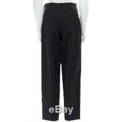 Y's FOR MEN YOHJI YAMAMOTO 100% wool black pinstripe pleated front wide pants M