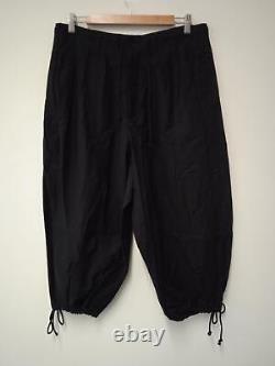 YOHJI YAMAMOTO Men's Black Cotton Wide Leg Cropped Trousers Approx. Size L