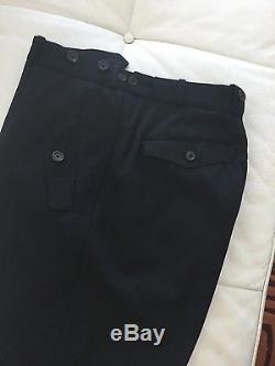 Yohji Yamamoto Men's Black Wool Suspender Trousers, size M