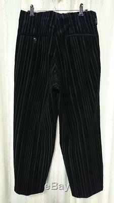 Yohji Yamamoto Pour Homme Corduroy Wide Pants Men Medium Black Striped Japan F/s