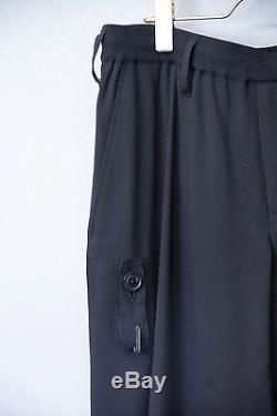 Yohji Yamamoto Pour Homme Regulation 16SS Hook Black West Easy Trousers Size2