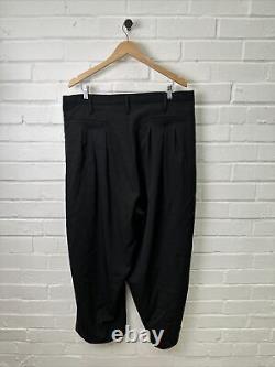 Yohji Yamamoto Wool Trousers Wide Dropped Crotch Wrap Around Size 2