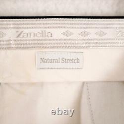 Zanella Bennett Natural Stretch Black Wool Pleated Cuffed Dress Pants 36/30 High