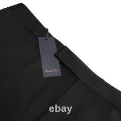 Zanella NWT Formal Tux Dress Pants Size 40 US Pierce In Solid Black 100% Wool