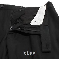 Zanella NWT Formal Tux Dress Pants Size 40 US Pierce In Solid Black 100% Wool